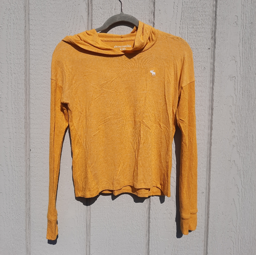 Abercrombie Kids Mustard Colored Hooded Sweater Size 13/14